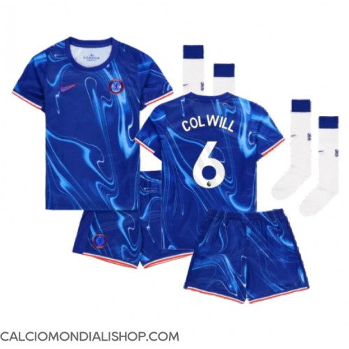 Maglie da calcio Chelsea Levi Colwill #6 Prima Maglia Bambino 2024-25 Manica Corta (+ Pantaloni corti)